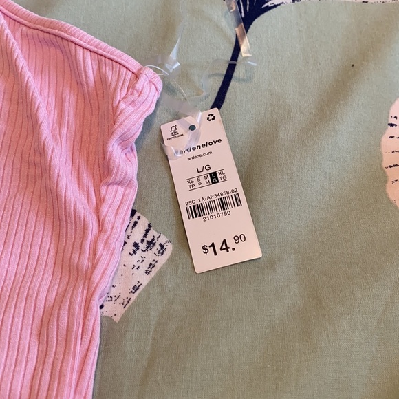 Ardene Pink Ribbed Halter Top - Size Large - Picture 3 of 3